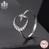 Anel Aberto Ajustável de Prata Esterlina S925 Aiful com Estrela e Lua de Moissanita Versátil Leve Luxo Joias Atacado