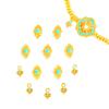 Accesorios DIY de oro de larga data rima de canción azul hielo cuatro colgantes ruyi amor loto con agujero mujeres