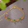 Pulseira Um Veado Prata de Lei S925 Banhada a Ouro Jaspe Hetian Retrô Personalizada Moeda Moeda de Cobre Temperamento Design Sentimento Pulseira