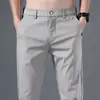 Pantalones finos de seda helada de verano al por mayor para hombre, pantalones casuales holgados, combinan con todo, tendencia, nuevos, ultradelgados, de secado rápido, pantalones