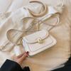 Bolsa Pequena de Couro Ocidental de Alta Qualidade 2023 Nova Bolsa Feminina Popular de Verão Explosões Bolsa Transversal Moda Versátil Bolsa Quadrada Pequena