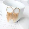 E816 Brincos Modernos Novos para Mulheres Estilo Coreano Franja Simples Longo Vintage Geométricos Exagerados