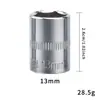 Cabeza de manguito corto de 1/4, manguito hexagonal exterior de mosca pequeña de 4-14 mm, cabezal de manguito de 6,3 mm, cabezal de llave de trinquete para reparación de automóviles