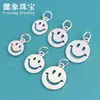 Plata 925 Accesorios de Colgante Estilo Coreano DIY Colgante Brillante Cara Sonriente Accesorios para Pulsera Collar 8mm10mm