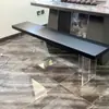 Banco Flotante Pequeño de Acrílico para Cambiarse los Zapatos en Casa, Banco Largo de Madera Maciza para Entrada, Vestidor, Zapatero de Pie