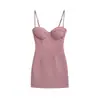 Vestido Tubinho Sexy Puro Estilo Slim-Fit para Mulheres, Vestido Slip Bodycon Sexy de Nicho com Sutiã Embutido e Alças