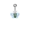 Nuevo Anillo de Ombligo Mariposa Pequeña con Goteo de Aceite Corazón de Chica Mariposa Diamante Acero Inoxidable Joyería de Piercing Clavo de Ombligo