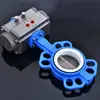 Válvula de Mariposa Neumática D671F-16Q Tipo Wafer PTFE Acero Inoxidable DN50 65 80 100 150 200