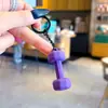Llavero Colgante Mini Mancuerna de Fitness Creativo Llavero para Coche Bolsos Colgante Pequeño Deportivo Venta al por Mayor