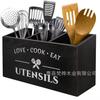 Caja de Almacenamiento de Vajilla de Madera Transfronteriza Caja de Almacenamiento Clasificado para Cuchillos y Tenedores para Encimera de Cocina Soporte para Acabado de Utensilios de Cocina