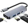 Estação de Acoplamento Tipo-C Cinco em Um Tela de Projeção de Alta Definição Hdmi4K Transmissão de Dados Usb-C Leitor de Cartão Usb3.0 Estação de Acoplamento