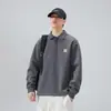 Camisa Polo de Manga Larga para Hombre 2026, Estilo Primavera y Otoño, Corte Holgado, Marca de Tendencia Estilo Americano, Sudadera Camiseta Elegante con Cuello de Solapa