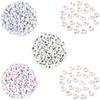 100 Piezas/Paquete 4*7mm Fondo Blanco Cuentas de Letras Acrílicas DIY Pendientes Hechos a Mano Accesorios para Joyería Collares Materiales