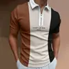 Comércio Exterior Transfronteiriço Europeu e Americano Masculino Verão Novo Impressão 3D Masculino Casual Gola Lapela Manga Curta Zíper Camisa Polo