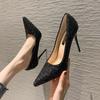 Tacones Altos Cama Coqueteo Pasión Zapatos Sexy Club Nocturno Tacón de Aguja Puntiagudos Zapatos de Talla Grande