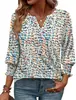 Amazon Transfronterizo Cuello en V Pequeña Abertura Manga Larga Top para Mujer Elástico Fruncido Puños con Volantes Holgado Casual Camiseta