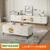 Mueble de TV tipo crema, moderno y simple, para la sala de estar, nuevo modelo para apartamentos pequeños, combinación de mesa de centro y mueble de TV de pie