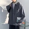 Camisa de veludo cotelê retrô americana masculina outono e inverno manga comprida solta duffian bonito elegante ins camisa casual jaqueta masculina