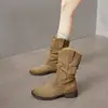 Botas de moda para mujeres petite, botas que aumentan la altura, nuevas botas de moda 2026 para primavera y otoño, botines de tacón alto hasta la mitad de la pantorrilla, botas de plataforma