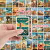 50 Peças de Adesivos de Grafite de Viagem Africana Transfronteiriços, Adesivos Decorativos à Prova d'Água para Garrafas de Água e Celulares, Adesivos Criativos de Paisagem Atacado