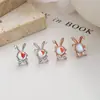 Aretes de Luna de Conejo para Mujer Plata de Ley 925 2022 Nuevo Diseño de Nicho Sentido de Diseño Clavo de Hélice Auricular Joyería de Oreja Elegante para Instagram