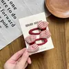 Horquilla Roja Infantil para Festival de Primavera, Pin de Tela Roja con Puntos Blancos Lindo para Niña con Lazo, Horquilla con Ambiente de Año Nuevo