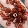 Cuentas de ágata roja recubiertas de pulpa con agujero grande cuentas sueltas de jade cuentas hexagonales esmeriladas hebilla de jade cuentas de ábaco cuentas espaciadoras de camino
