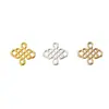 Color Oro 14K Conserva el Color Hueco Doble Colgante Nudo Chino Colgante DIY Hecho a Mano Material Accesorios Retro Estilo Antiguo Chino para Pasador de Pelo