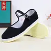 Zapatos bajos de algodón hechos a mano con hebilla de lanzamiento reciente, zapatos coloridos de abuela, zapatos de mamá, zapatos de tela de Pekín, zapatos planos blancos
