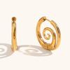 Collar espiral de personalidad temperamento transfronterizo de Europa y Estados Unidos acero inoxidable chapado en oro de 18K concha micro engastado aretes anillo mujeres