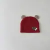 Gorro para Bebé Qiunan Todo el Año Nuevo Oso Corazón Cabeza de Oso Gorro Fetal sin Costuras para Bebé Gorro de Punto para Recién Nacido
