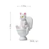 Serie de Baños de Paisaje en Miniatura Accesorios para Gatos: Poses Creativas y Peculiares Sentado y Acostado, Figuras Divertidas de Resina 3D