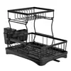 Estante para agua de cocina transfronterizo, estante para guardar platos, escurridor para encimera doméstica, estante para platos, estante escurridor, estante de almacenamiento de cocina de doble capa