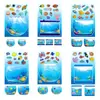 6 Folhas/Pacote Adesivos de Rosto que Mudam de Cor Sereia Princesa Sereia Desenho Animado Diário Interativo Pai-Filho Adesivos de Quebra-Cabeça DIY