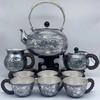 Plata Esterlina 999 Tetera Xiangyun Tetera Ceremonia del Té Aislamiento Kung Fu Juego de Té de Plata Traje de Plata Olla Hogar Regalo de Alta Gama