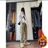 Calça Reta Grossa com Forro de Lã Tendência Unissex para Outono e Inverno, Casual Esportivo, Quente, Solta, Confortável para o Dia a Dia