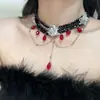 Collar de Cadena para Clavícula Multicapa Estilo Palacio Retro con Colgante de Flor y Borla de Cristal, Elegante Estilo Francés, Dulce Oscuro, Fresco