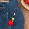 Nuevo Colgante Creativo Lindo de Manzana 3D para Niñas, Cadena para Funda de Teléfono, Llavero, Decoración de Mochila, Accesorio