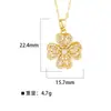 Colgante Chapado en Oro Cobre, Collar de Trébol Completo de Zirconia de Lujo Ligero, Elegante y con Estilo, Giratorio, Sensación de Alta Gama, Artículo Popular de Tiktok