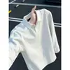 Camiseta de manga larga retro americana para otoño, corte holgado, diseño de patchwork, polo de peso pesado con cuello alto, atuendos a juego para parejas, sudadera casual