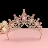 Novo adorno de cabeça preto e branco retrô coroa de cristal coroa de noiva princesa tiara acessórios de cabelo fabricantes atacado