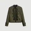Comercio Exterior Transfronterizo Europeo y Americano 2026 Nuevo de Primavera para Mujer Estilo Retro Francés Decoración de Nudo de Cuerda Blazer con Cuello Alto