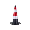 Cone Refletor de Borracha e Plástico de 50cm, Cone de Trânsito em Formato de Casquinha de Sorvete com Alça, Bloqueio de Estrada Móvel, Cone de Segurança para Construção