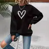 2025 Amazon Transfronterizo Europa y América Más Vendido Estampado de Corazón Cuello Redondo Manga Larga Forro Polar Sudadera Superior Comercio Exterior Ropa para Mujer