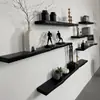 Prateleira de Parede Estilo Wabi-Sabi, Prateleira Reta de Madeira Maciça, Estante de Livros, Prateleira para Casa de Temporada na Sala de Estar, Rack para Sapatos e Bolsas de Parede de Fundo