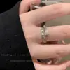 Anillo de Serpiente Completo de Diamantes para Mujer, Diseño de Nicho, Anillo Abierto Ajustable, Anillo Simple y Versátil para el Dedo Índice, Nuevo Estilo 2025