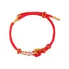 Pulseira colorida do Festival do Barco-Dragão de trança de oito fios da Cen, adequada para homens e mulheres, acessório de casal, ornamento de mão de corda simples, pulseira de corda vermelha com nó de flor de pêssego