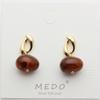 Pendientes Artísticos Retro de Resina Degradada, Clavos con Aguja de Plata Conservante de Color Dorado Real, Pendientes de Alto Nivel Estilo Melard Únicos para Mujer