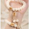 Pulsera de Bodhi de Jade Blanco Quemado con Garra de Gato para Mujeres, Cuentas Sueltas Genuinas, Joyería Natural Hecha a Mano para Hombres, Accesorios para Pulseras, Mayoreo
