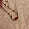 Collar de nicho de estilo nacional chino nuevo de Dunhuang con cuentas de piedra natural, ágata, cadena de clavícula vintage, collar para mujer